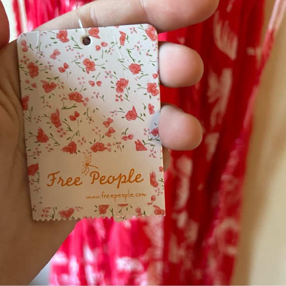 Free people raspberry lilies floral dress - Picture 3 of 9